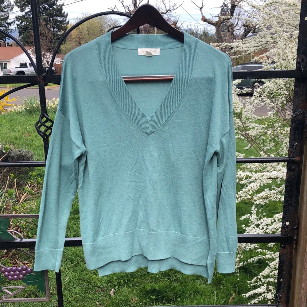 Treasure & Bond aqua lightweight sweater size S